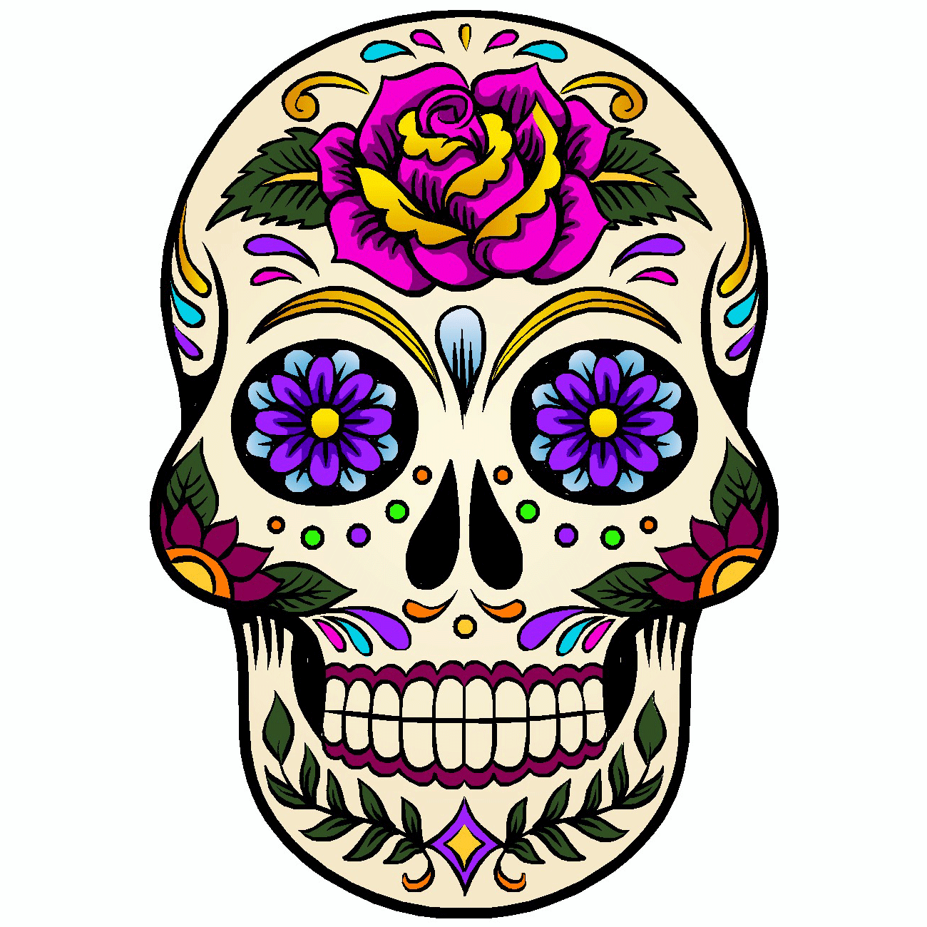  Pink Sugar Skull Vinyl Sticker Decal、mySite、ghnorth