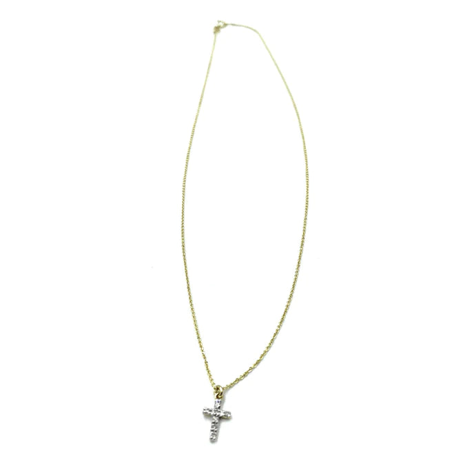 Erin Gray Diamond Cross on a 14k Gold Necklace、mySite、noshort
