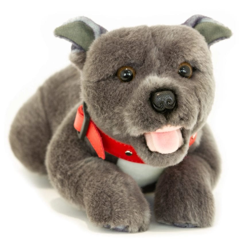 Blue Lying Staffordshire Bull Terrier Plush Floppy、mySite、g9winljtr