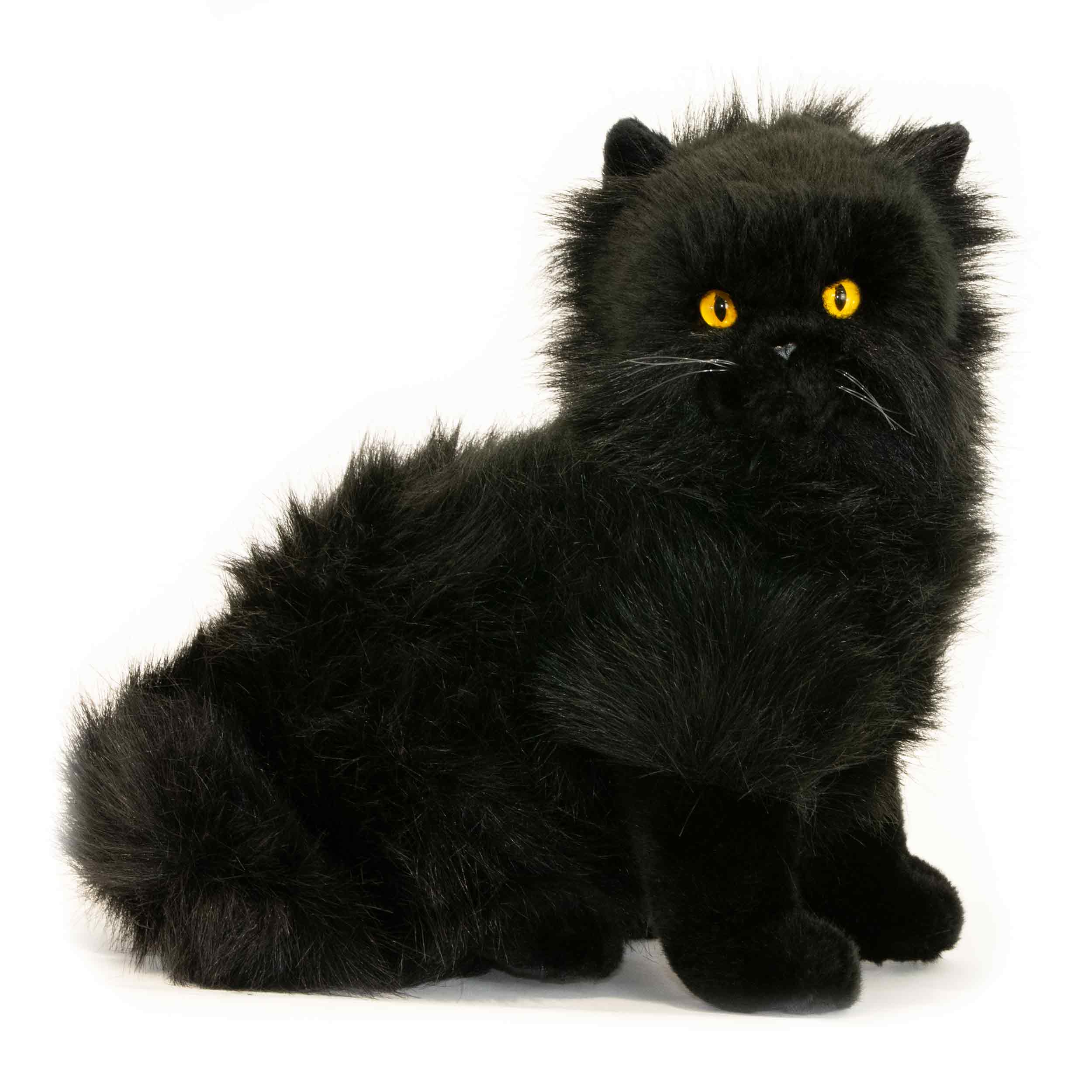 Black Lifelike Sitting Persian or Chantilly-Tiffany Cat Size 27cm/10.5 Handmade、mySite、g9winljtr