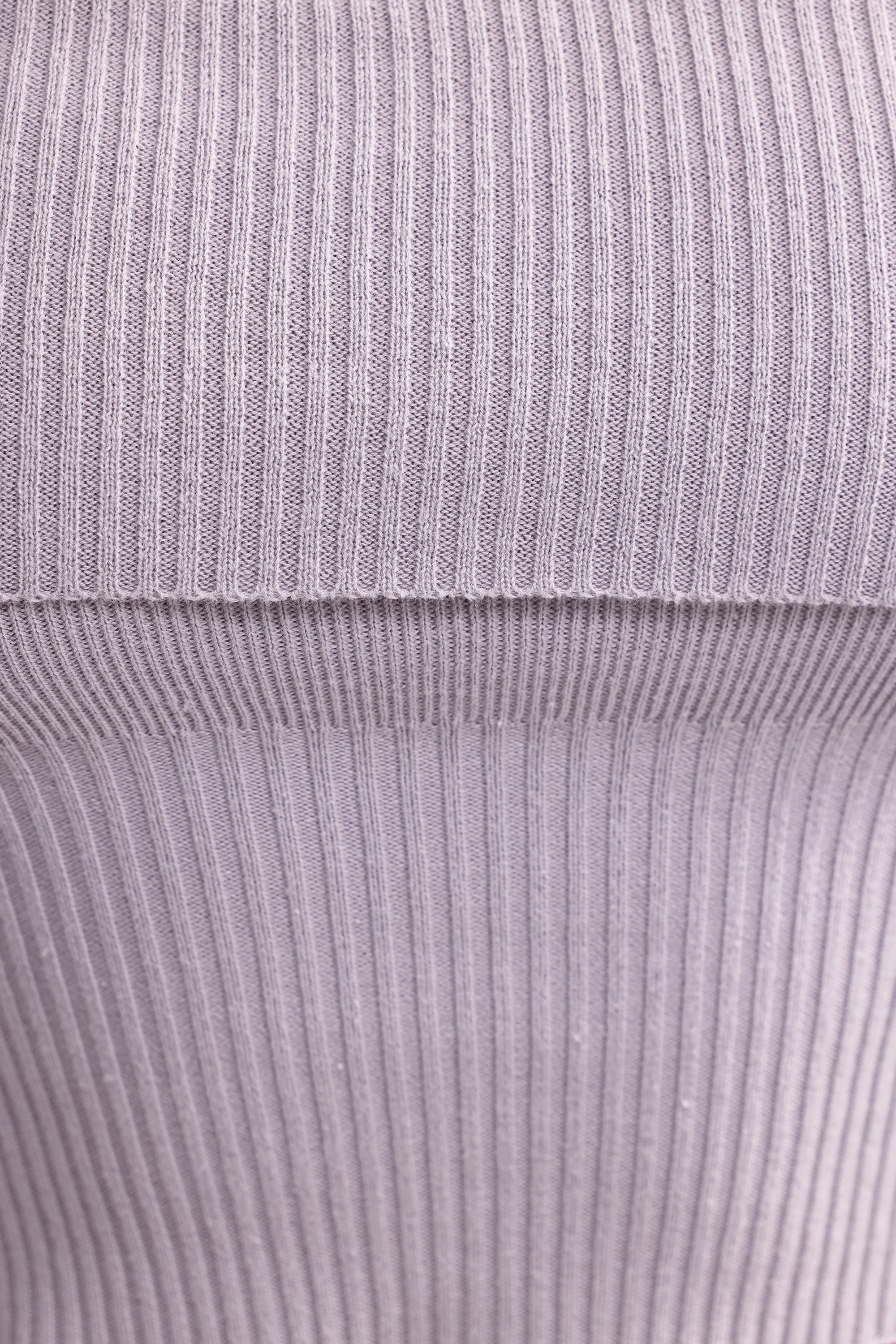 Bandeau Chunky Knit Crop Top in Dusty Lavender、mySite、solidvoid