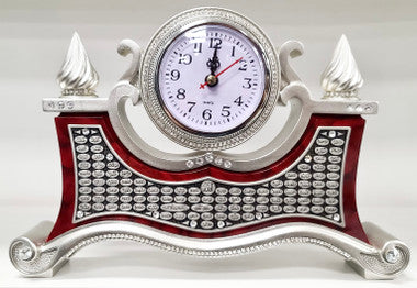 Turkish Islamic Home Table Décor Clock with 99 Names of Allah (Red & Silver)、mySite、topwebapps