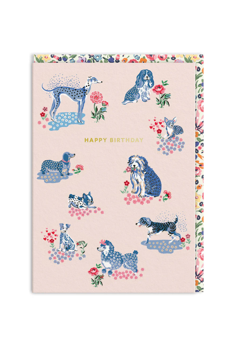 Happy Birthday Puppy Fields Greeting Card、mySite、hinf8tx79