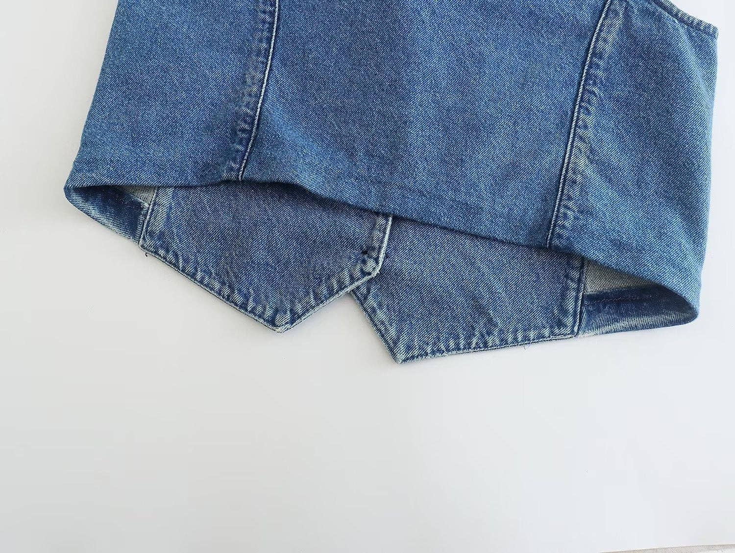 Kenzie’s Denim V-Neck Button Vest、mySite、garagedoors4me
