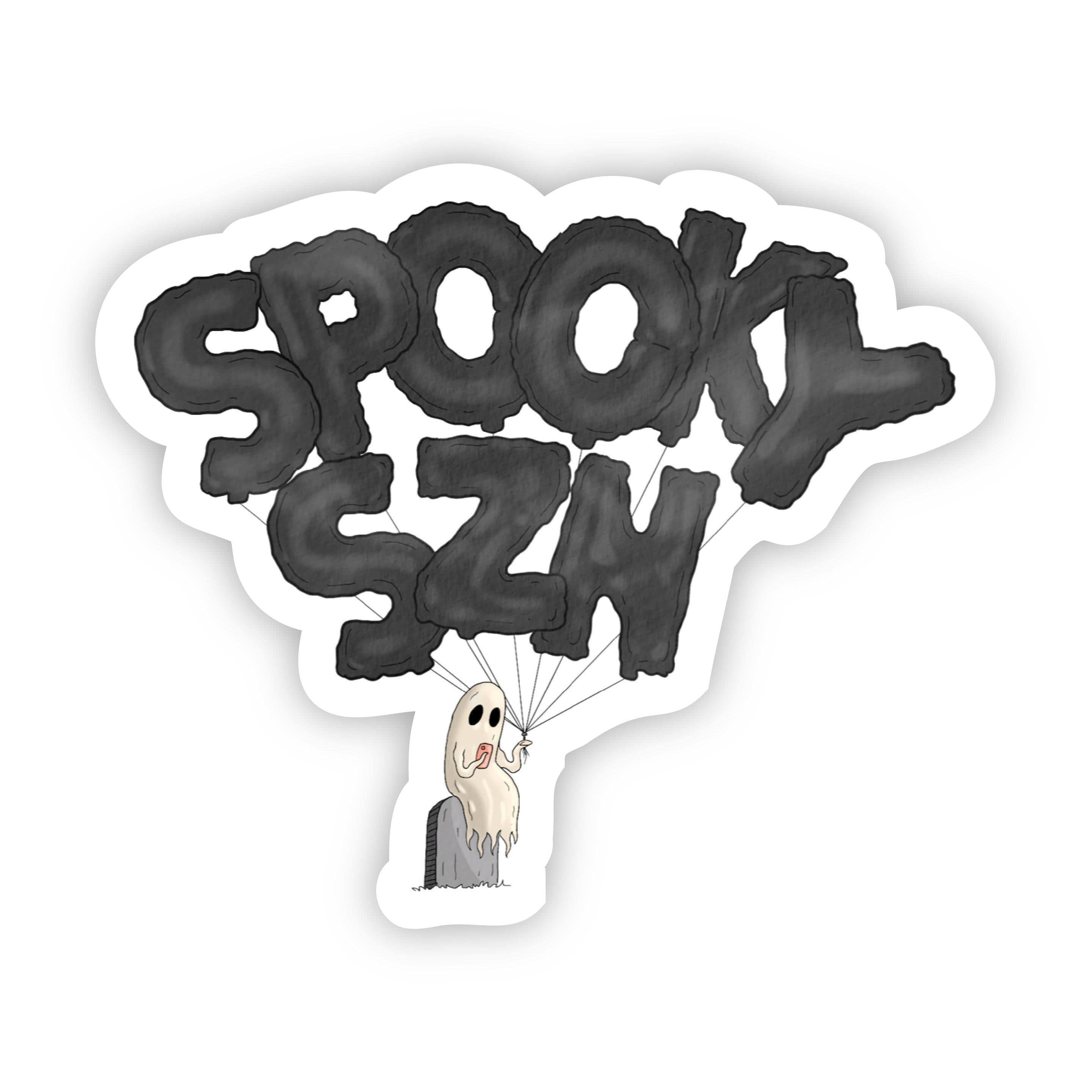  Spooky Szn Black Balloon Halloween Sticker、mySite、elrpsem3k
