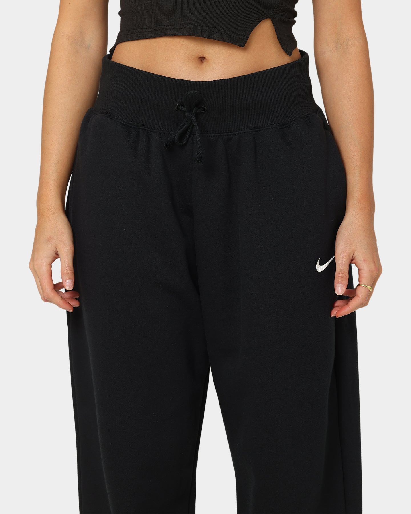 Nike Women's Sportswear Style Fleece High Rise Oversized Pants Black/Sail、mySite、zt4zffjzw
