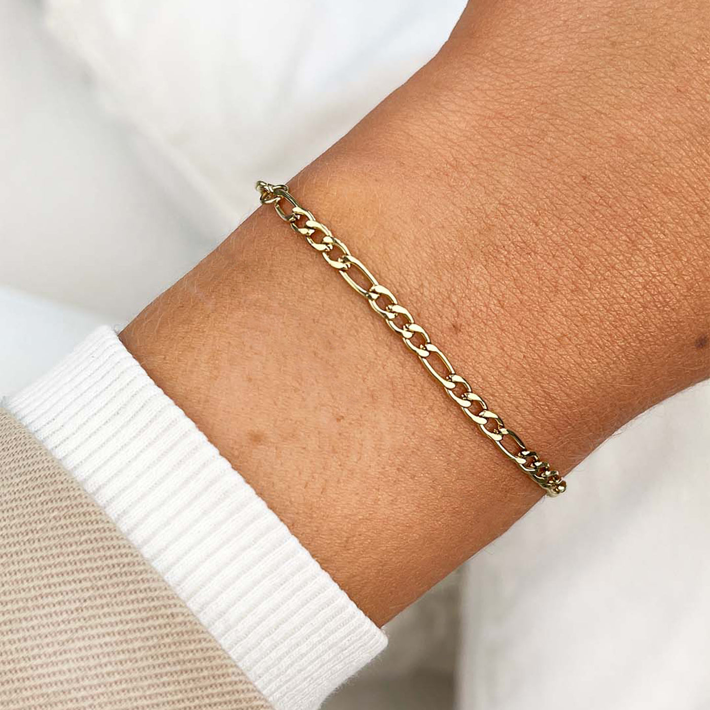  Essentielle Figaro Chain Bracelet, Gold Colour