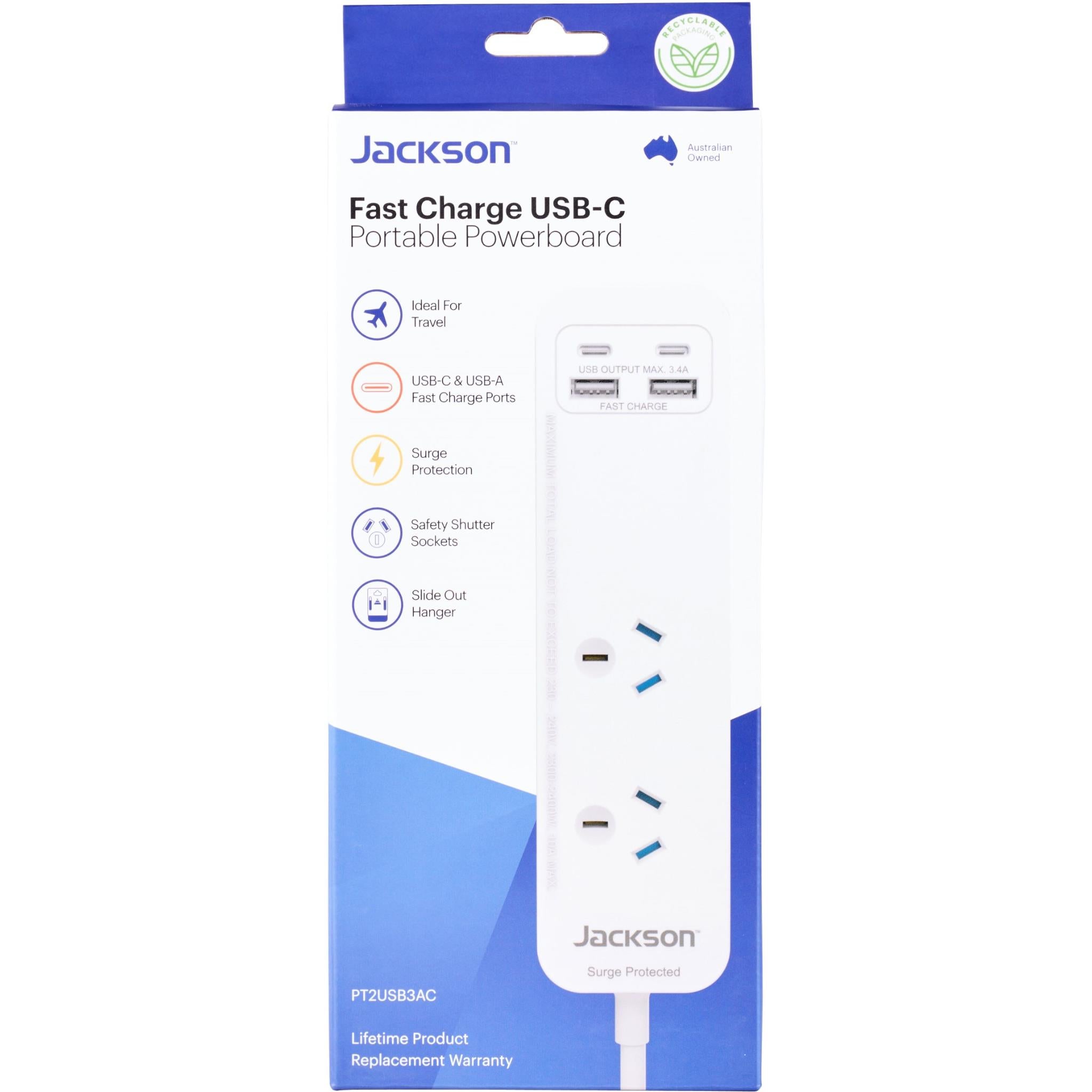 Jackson Fast Charge USB-C/A 2 Way Portable Powerboard、mySite、camillekostekn