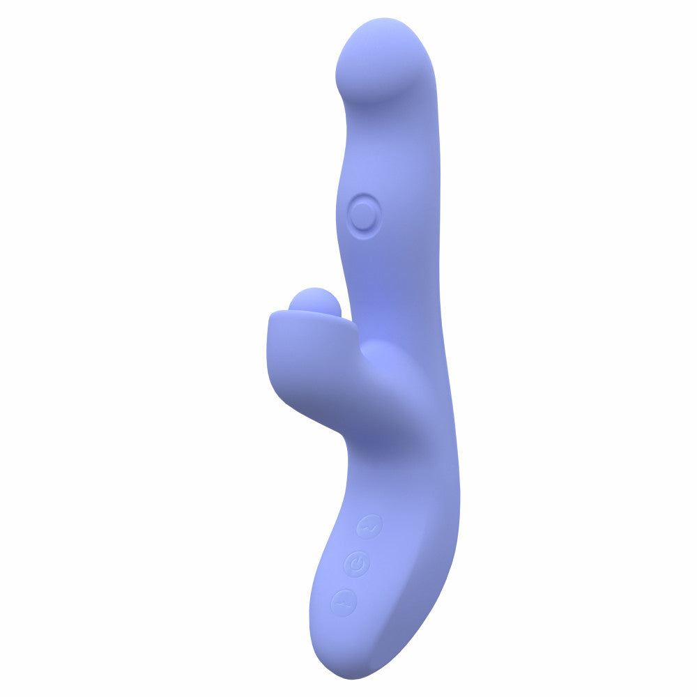Blush Collection | Simone 8.5 Inch Clitoral G-Spot Dual Stimulation Silicone Rabbit Vibrator With Auto Warming - In Blue、mySite、bottomscart