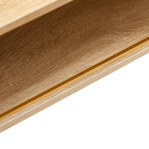 41.34" Rattan Coffee table, sliding door for storage, solid wood legs, Modern table for living room , natural、、casual