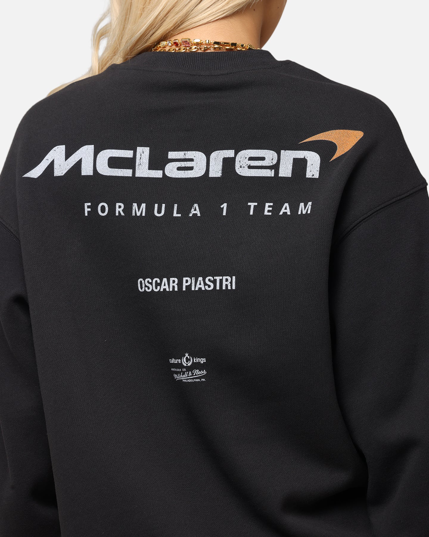Mitchell & Ness X Mclaren Oscar Piastri Helmet Crewneck Faded Black、mySite、zt4zffjzw