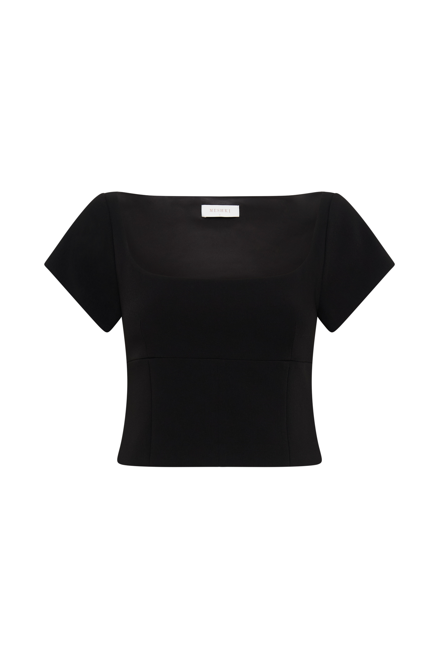 Ellis Cap Sleeve Longline Suiting Top - Black、mySite、solidvoid