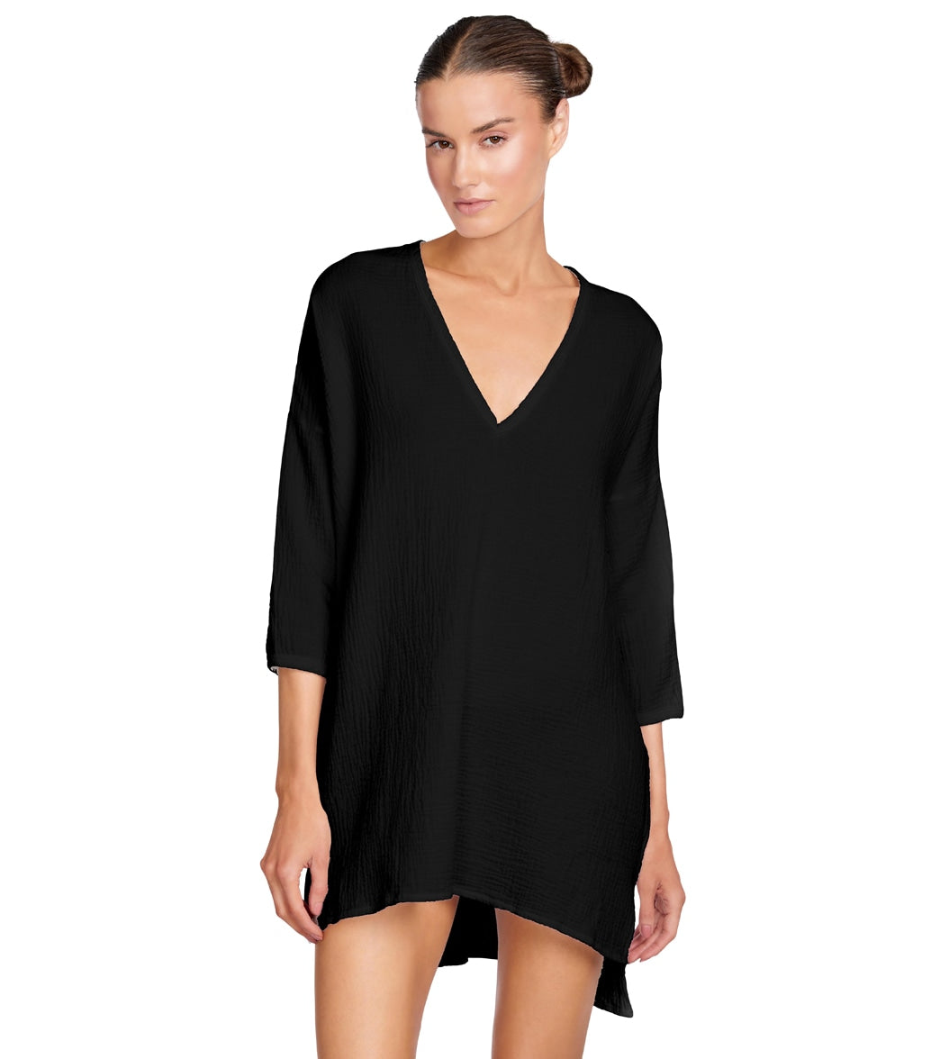 Robin Piccone Women's Emily V Neck Cover Up Tunic、mySite、noshort
