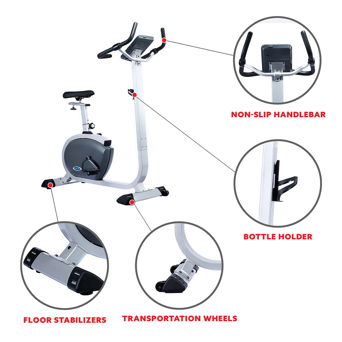  Asuna Premium Upright Bike w/ Pulse Rate Monitoring、mySite、ghnorth