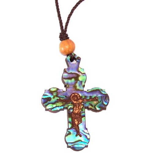 Eastern style Olive wood Crucifix with Mother of Pearls with Certificate (60cm / 23.5 inches, Cross is 5cm or 2 inches)、mySite、topwebapps