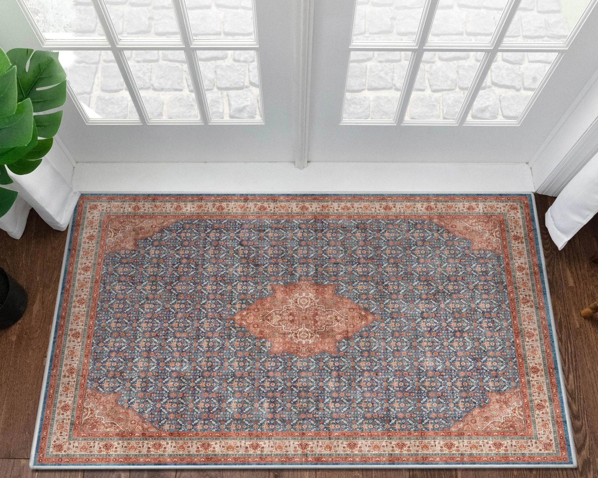 Asha 2-in-1 Lilith Vintage Oriental Kilim Rug + Rug Pad Included、mySite、gigharbornorthrealestate