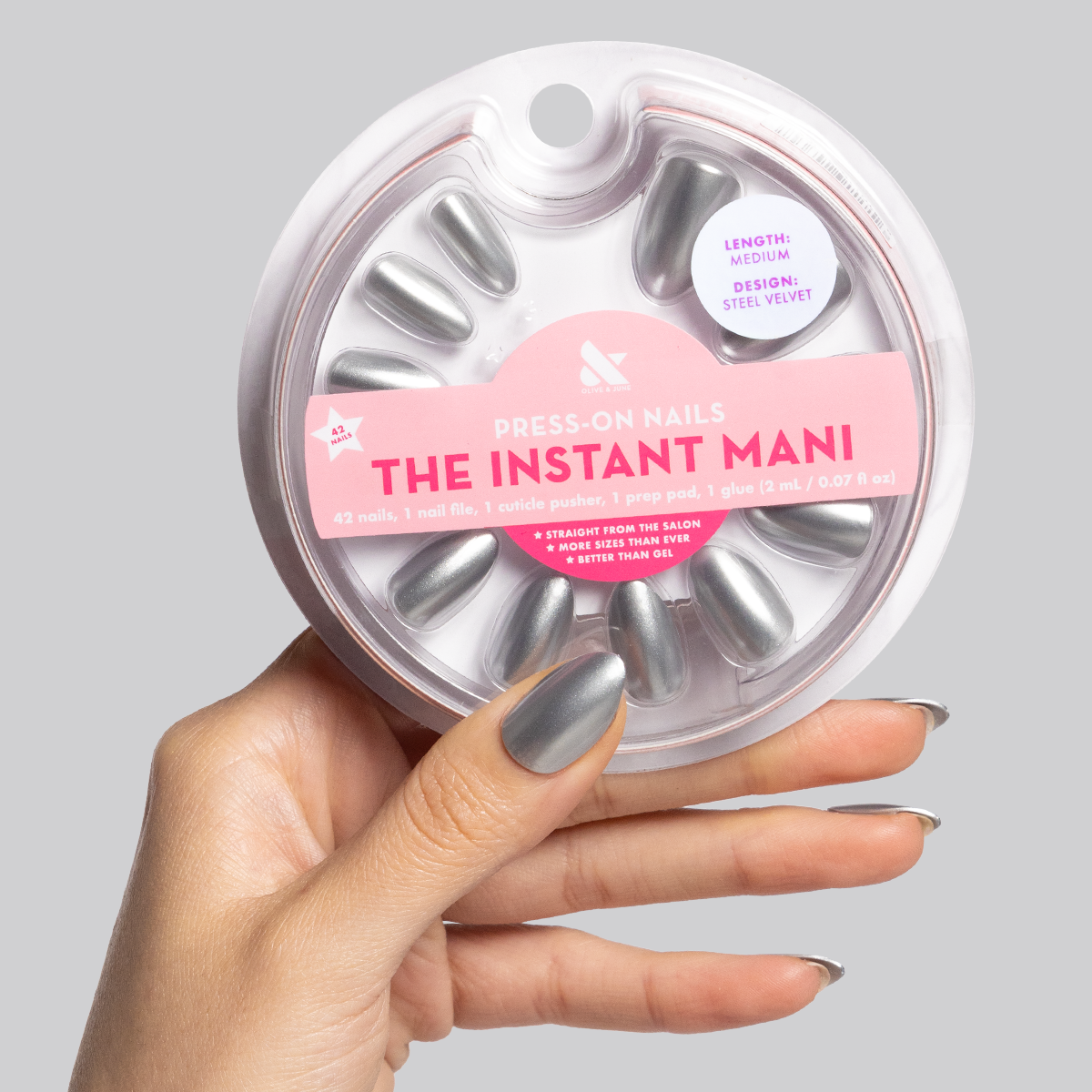 Steel Velvet - Press-On | Medium | Almond - Part of Set、mySite、solidvoid