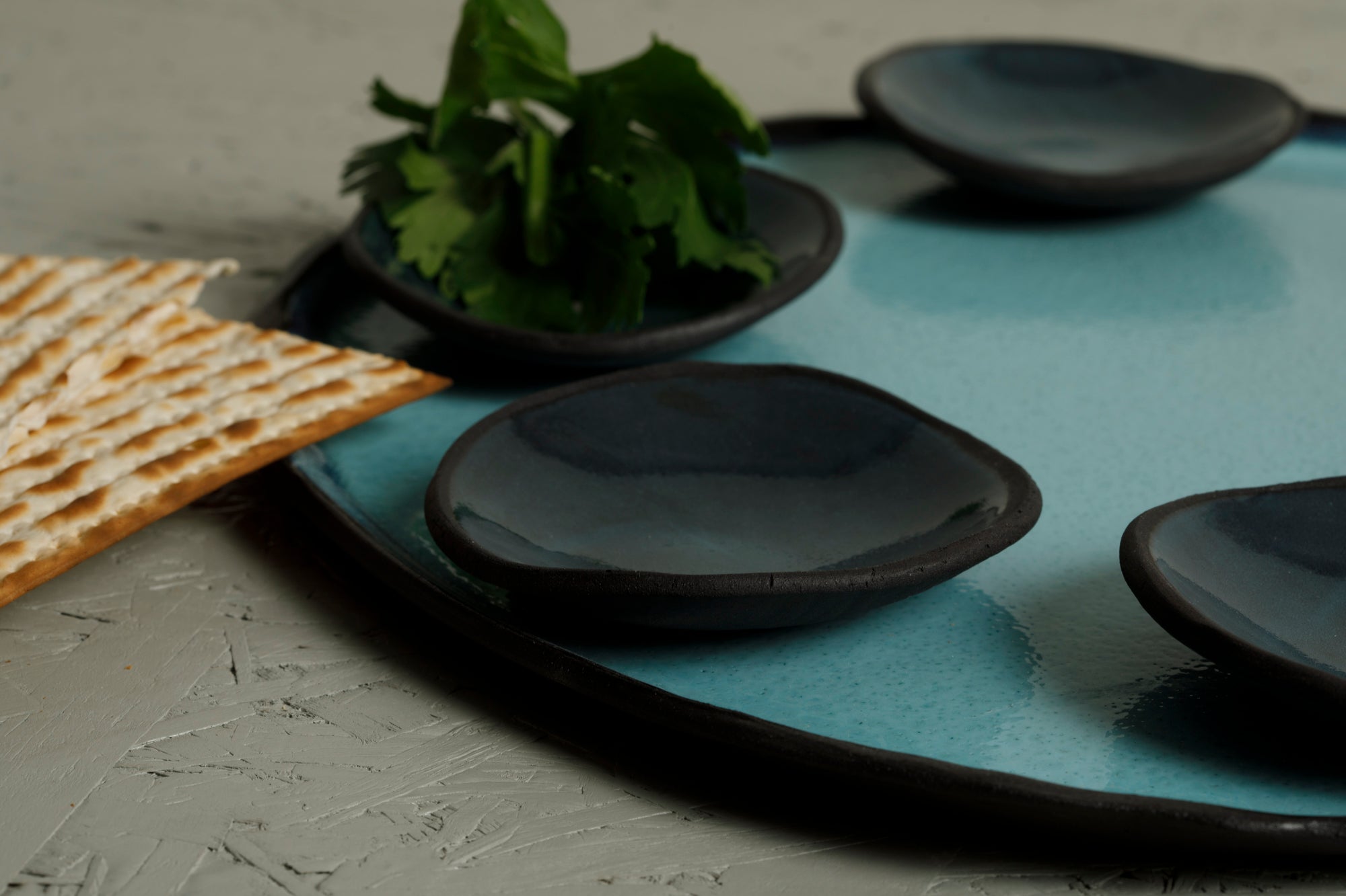  Blue Ceramic Seder Plate、mySite、elrpsem3k