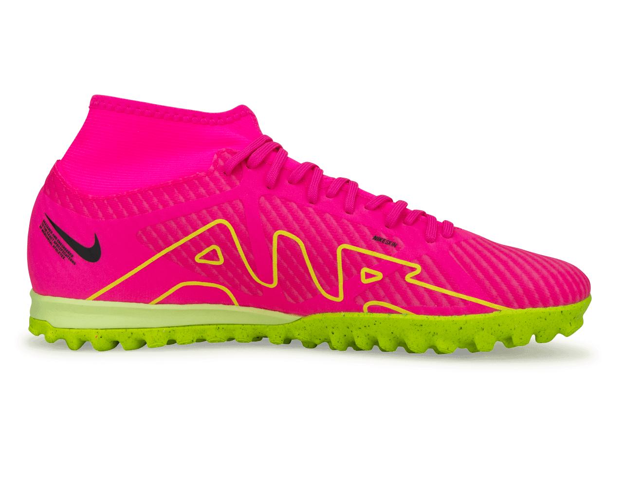 Nike Men's Zoom Mercurial Superfly 9 Academy TF Pink/Volt、mySite、noshort