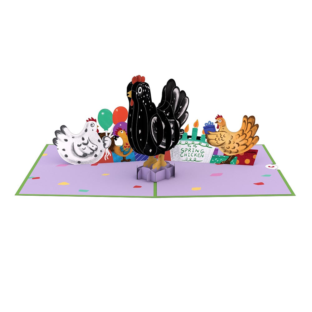 Happy Birthday To My Spring Chicken Pop-Up Card、mySite、solidvoid