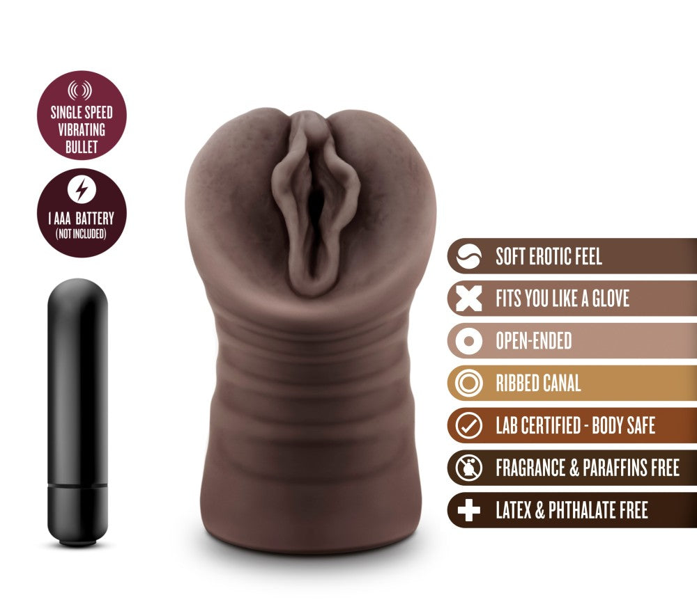 Hot Chocolate By Blush® | Alexis Realistic Chocolate Vibrating Body Part Vagina Masturbator、mySite、bottomscart