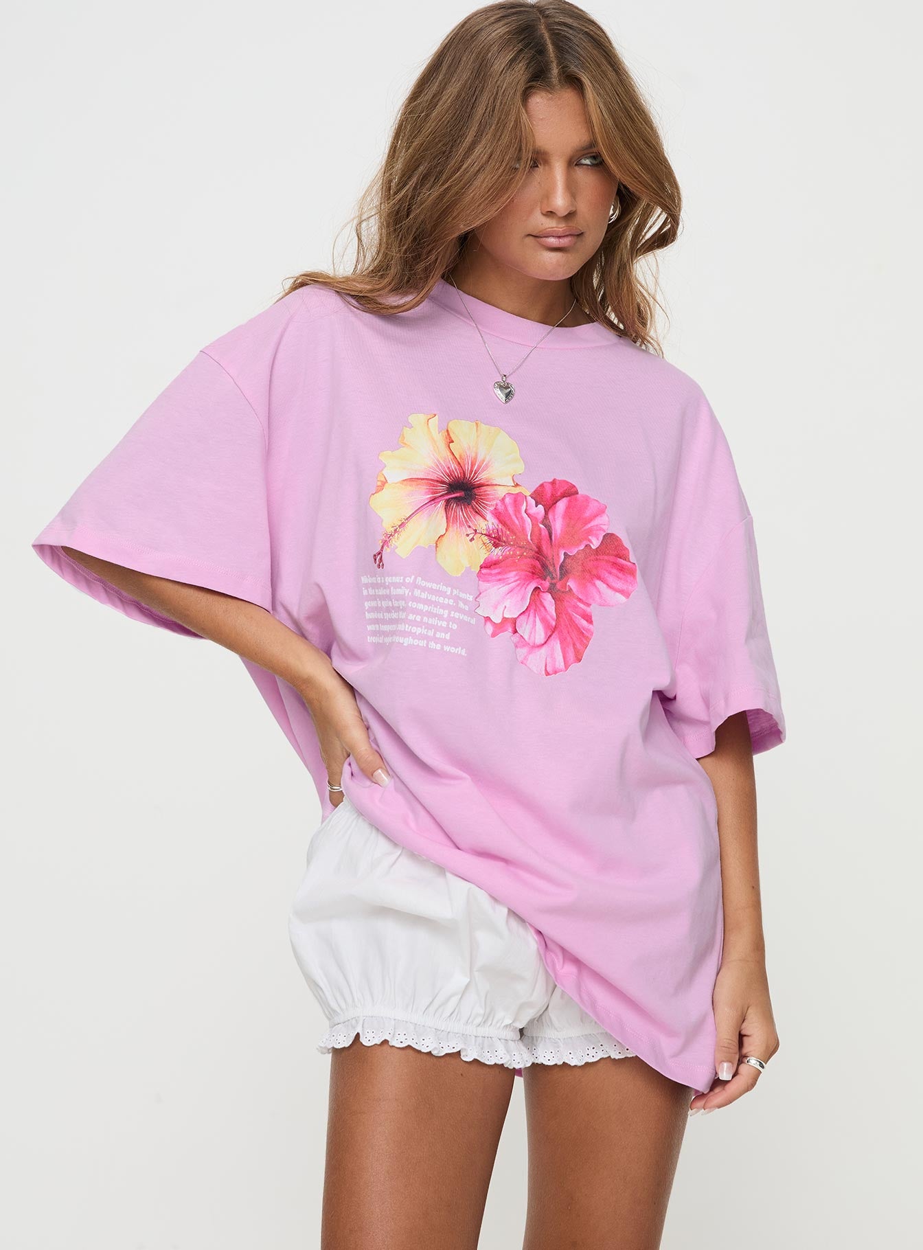 Hibiscus Haven Oversized Tee Pink、mySite、solidvoid