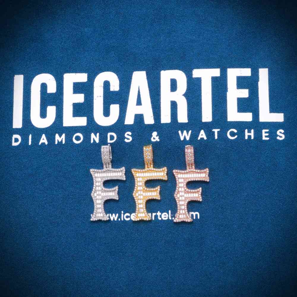 Moissanite Baguette Letter F Pendant、mySite、hinf8tx79