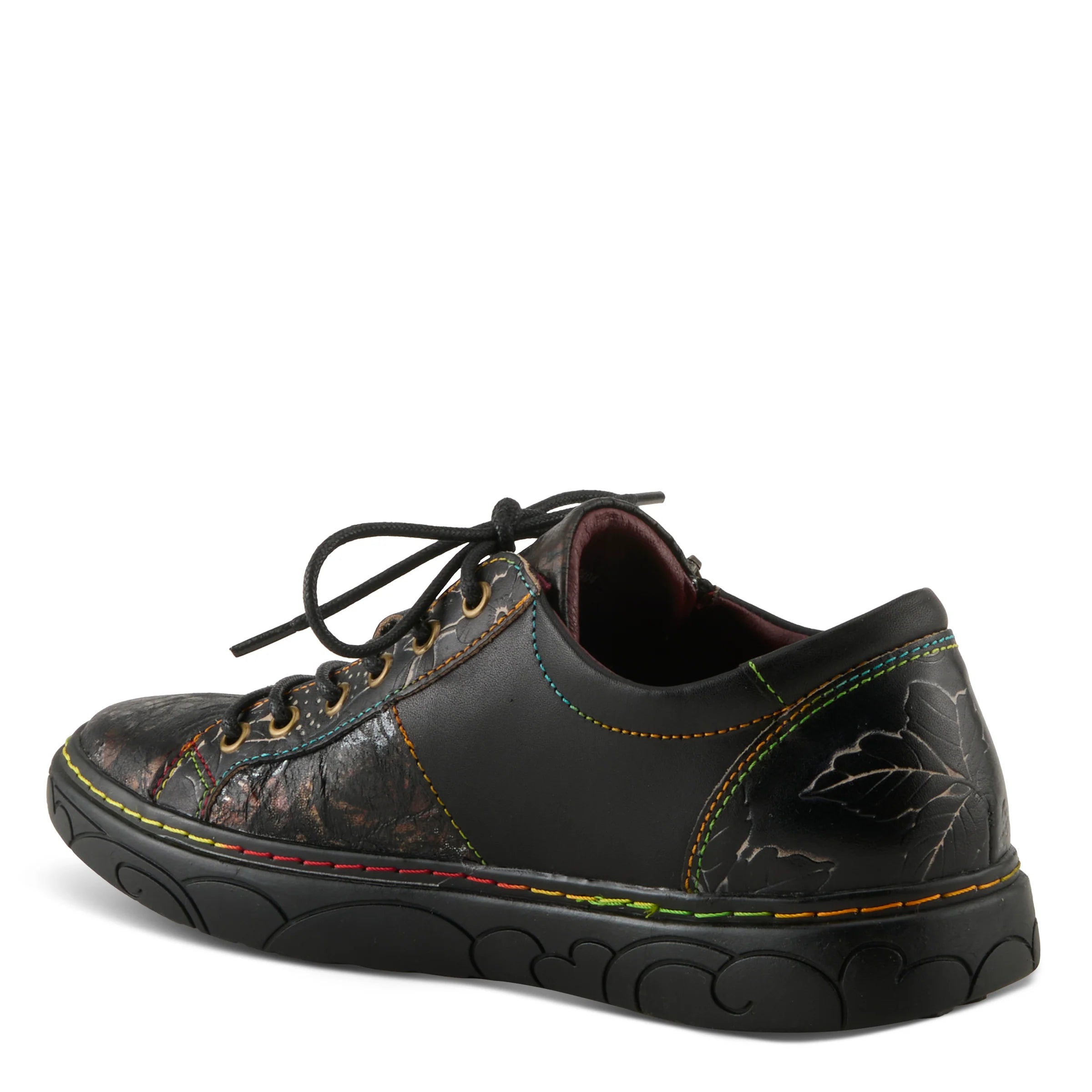  L'Artiste by Spring Step Women's Danli Leather Zipper Sneaker - Black Multi、mySite、preschool7hills