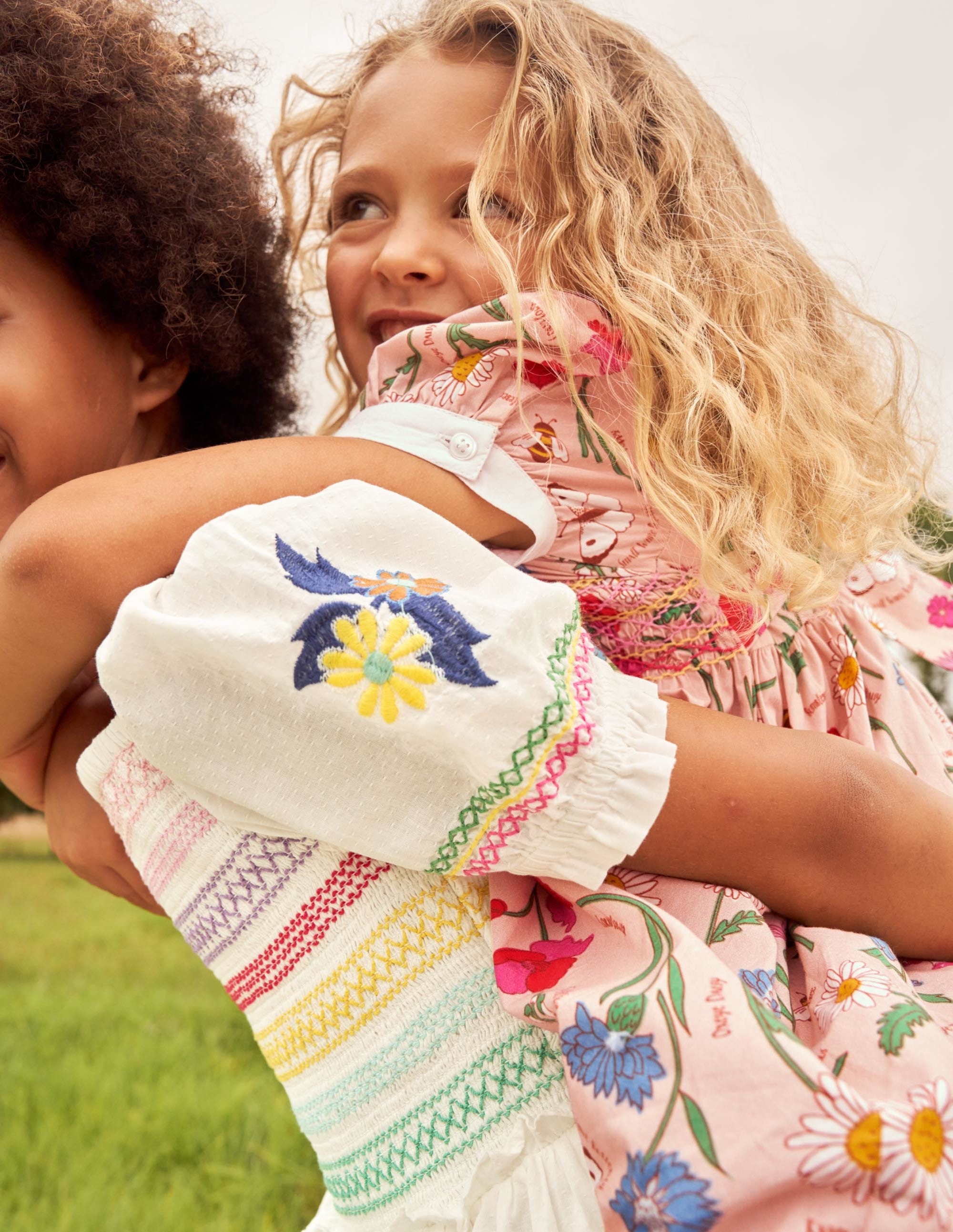  Floral Smocked Dress-Ivory Embroidered、mySite、ashleygrahame