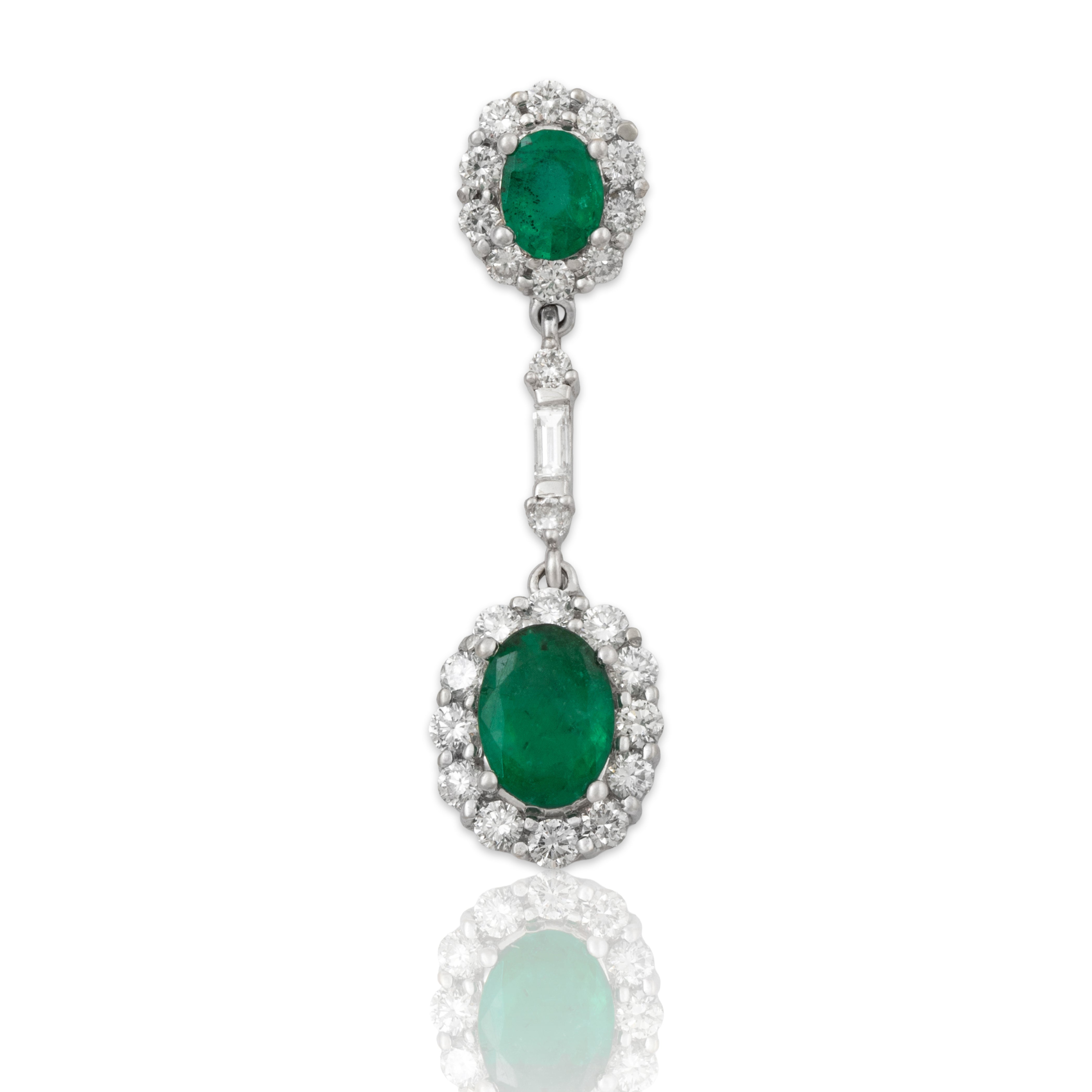 Vintage 18k White Gold Emerald .552cttw Diamond Haloed Evergreen Pendant、mySite、hinf8tx79
