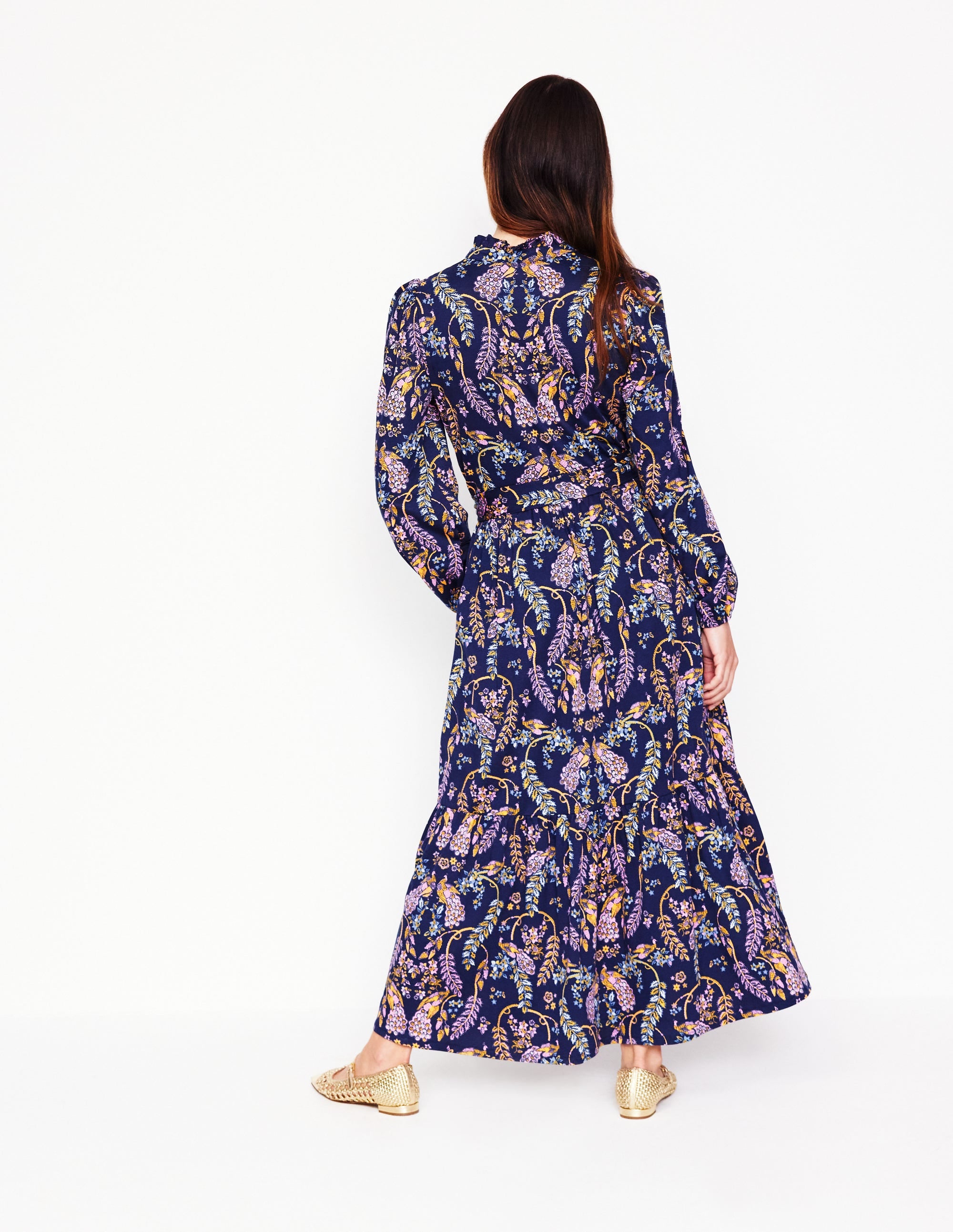  Willow Tiered Jersey Dress-French Navy,Enchanting Peacock、mySite、ashleygrahame