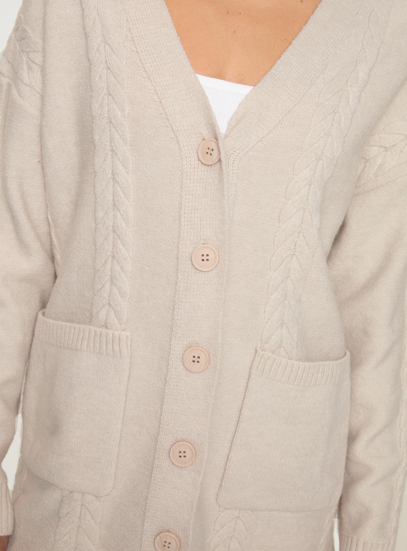 Cardi Long Sleeve Mini Dress Cream、mySite、solidvoid