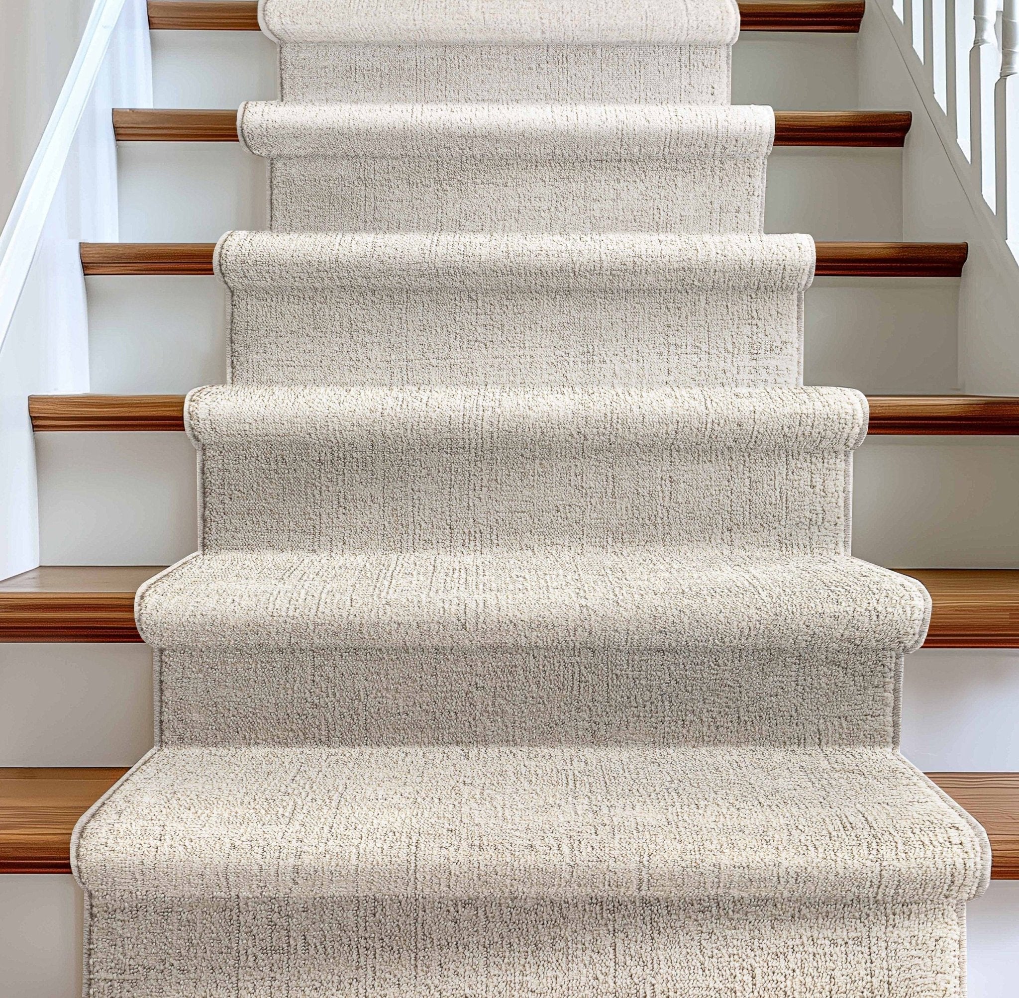 Custom Size Hallway & Stair Runner - Como Ivory Choose Your Width x Choose Your Runner Length- Made to Order Runner - Ultra-Soft, Tweed Tonal Colors - Looped Pile、mySite、gigharbornorthrealestate