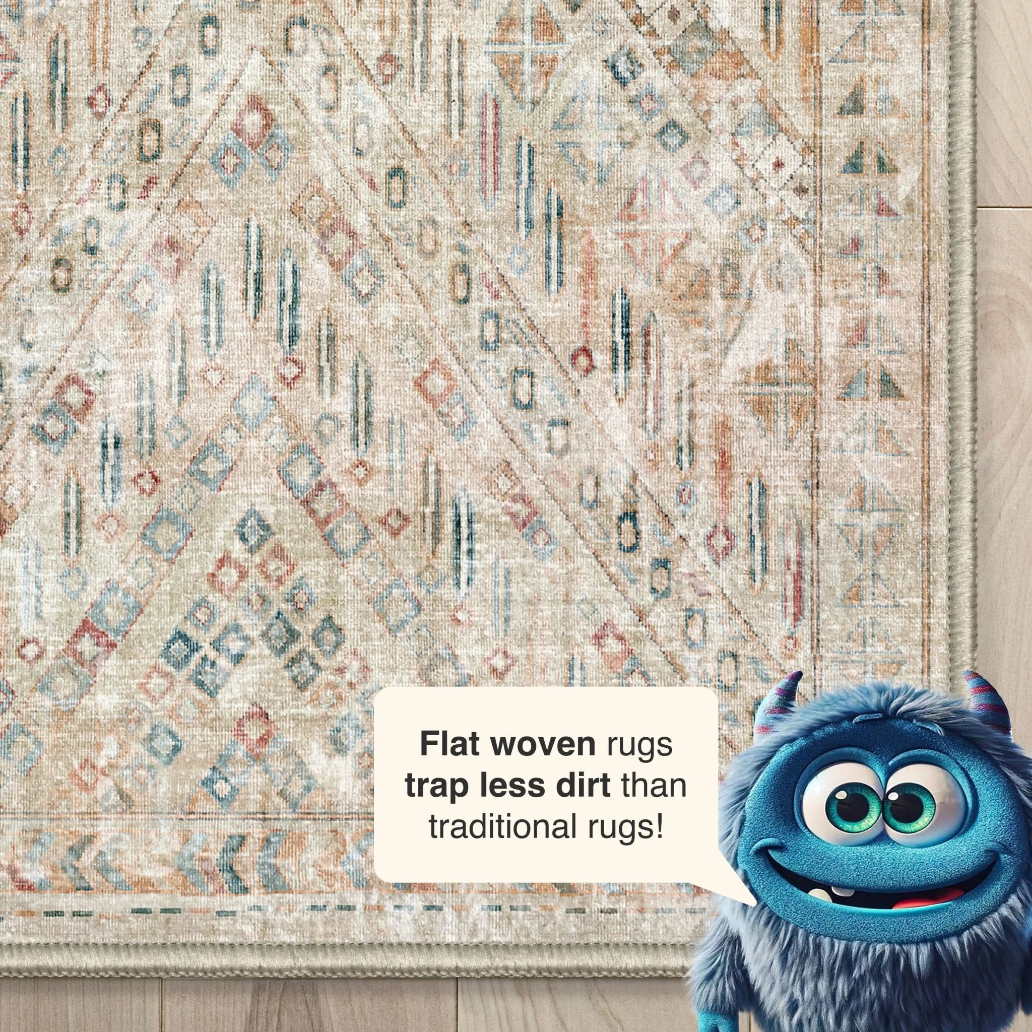 Anya Vintage Tribal Chevron Ivory Flat-Weave Rug、mySite、gigharbornorthrealestate