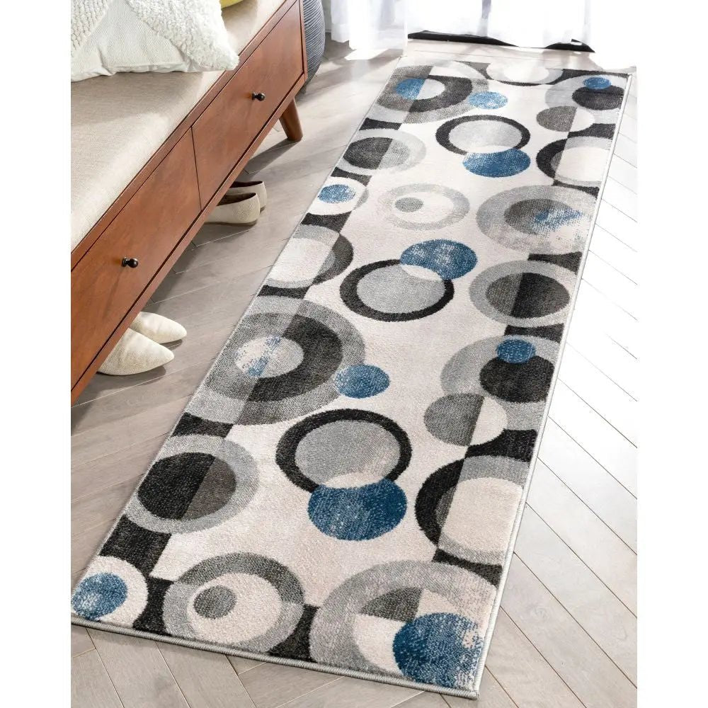 Avi Modern Geometric Grey Blue Rug、mySite、gigharbornorthrealestate
