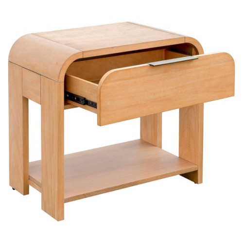 Modern One Drawer Waterfall Nightstand、、eastwooduniform