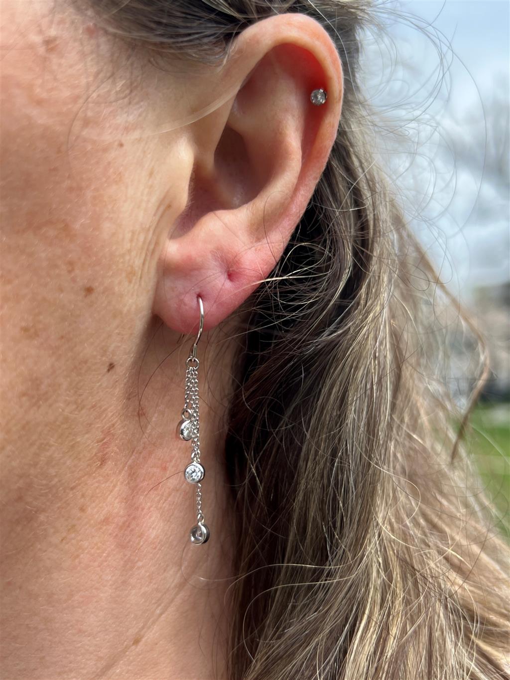 Estate 14K White Gold 0.60ctw Diamond Drop Earrings、mySite、botmansion