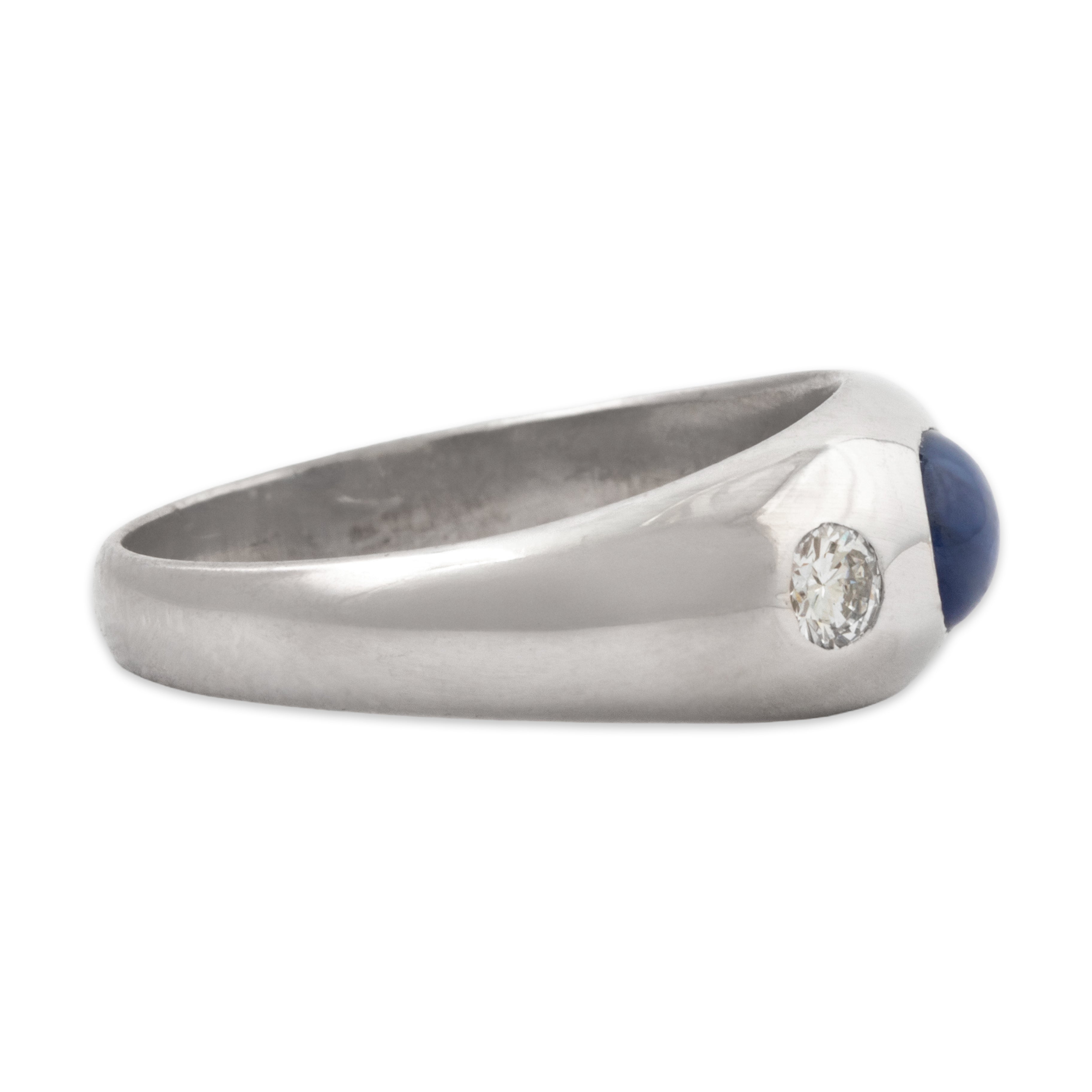 Vintage 14k White Gold Blue Sapphire Diamond Domed Trio Ring 7.00、mySite、hinf8tx79