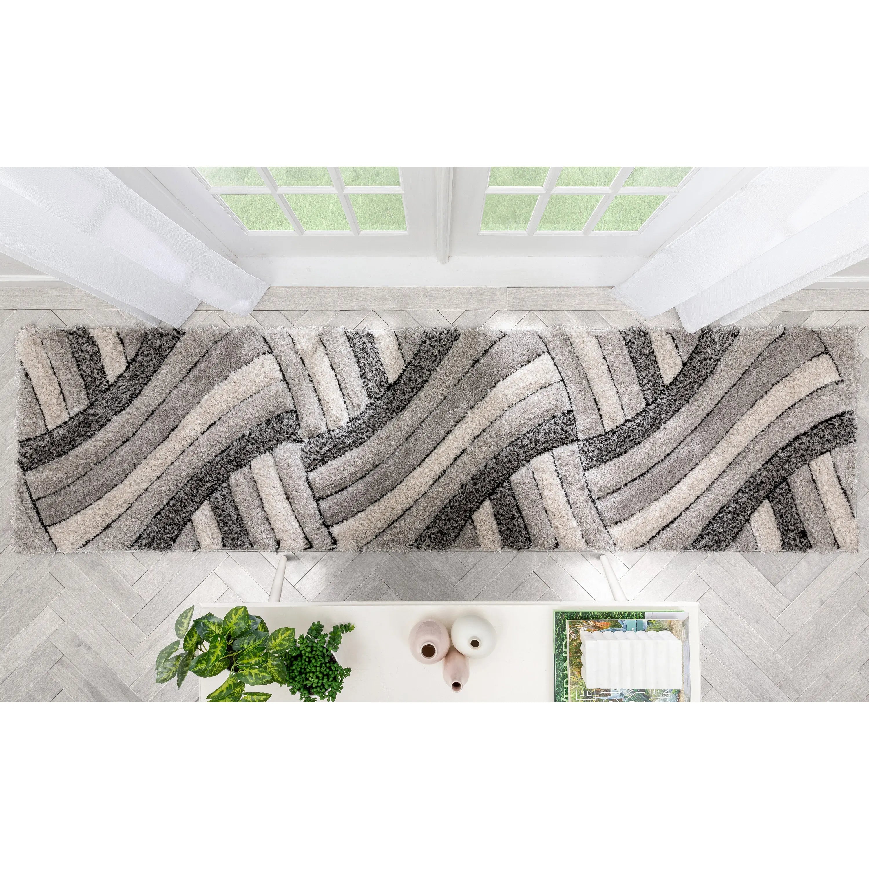 Ucci Grey Modern 3D Textured Shag Rug、mySite、gigharbornorthrealestate