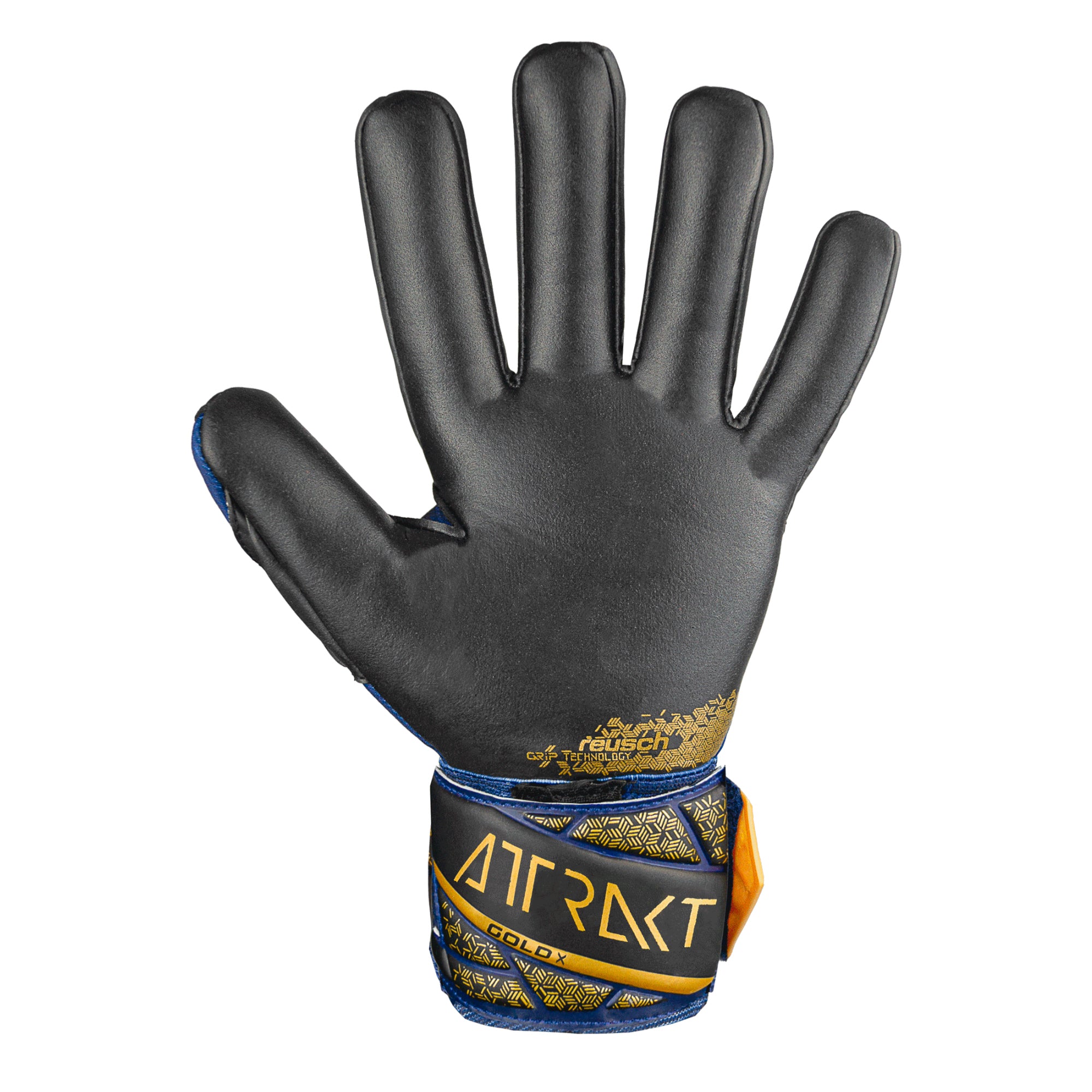 Reusch Men's Attrakt Gold X NC Goalkeeper Gloves Black/Blue、mySite、noshort