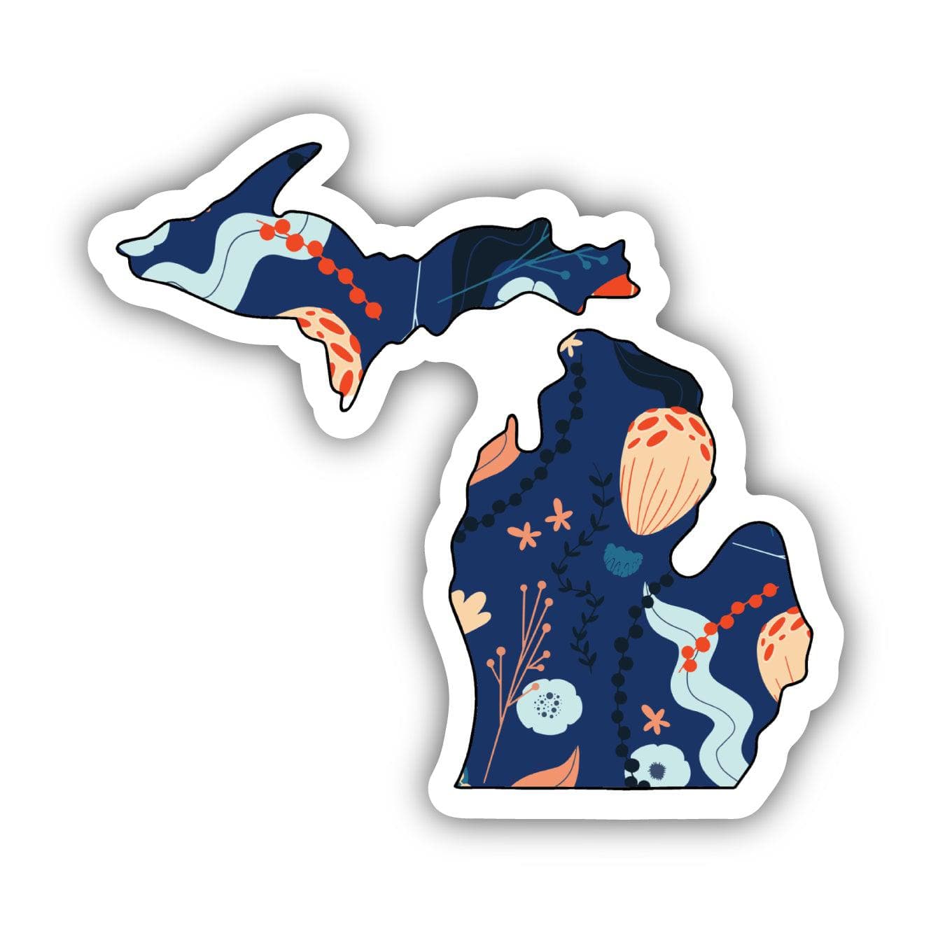  Michigan Blue Floral Abstract Sticker、mySite、elrpsem3k