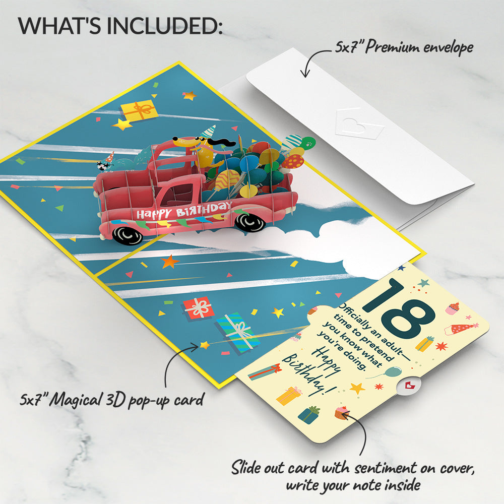 18th Birthday Truck Pop-Up Card and Sentiment Set、mySite、solidvoid