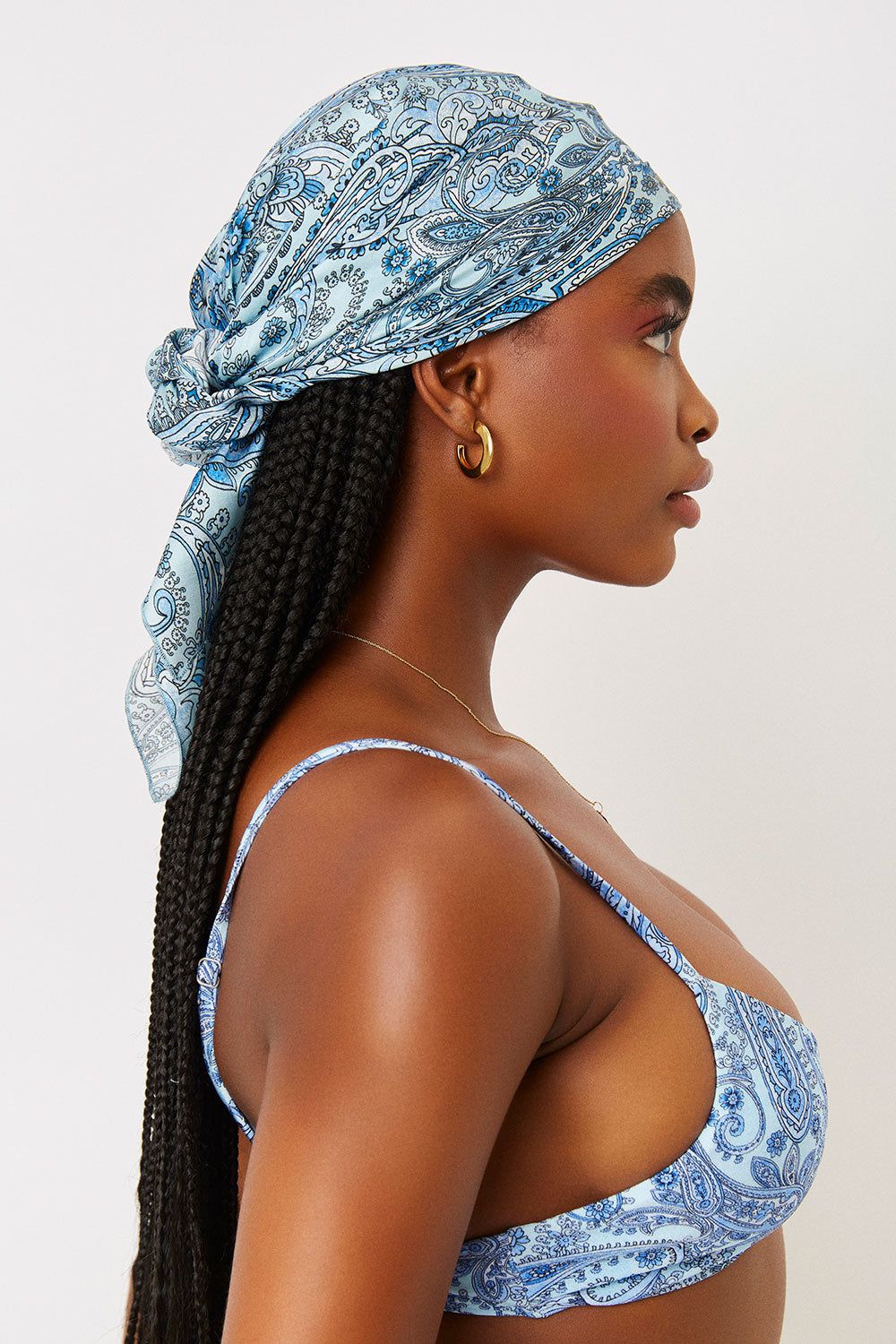  Heidi Silk Head Scarf - Blue Paisley、mySite、ashleygrahame