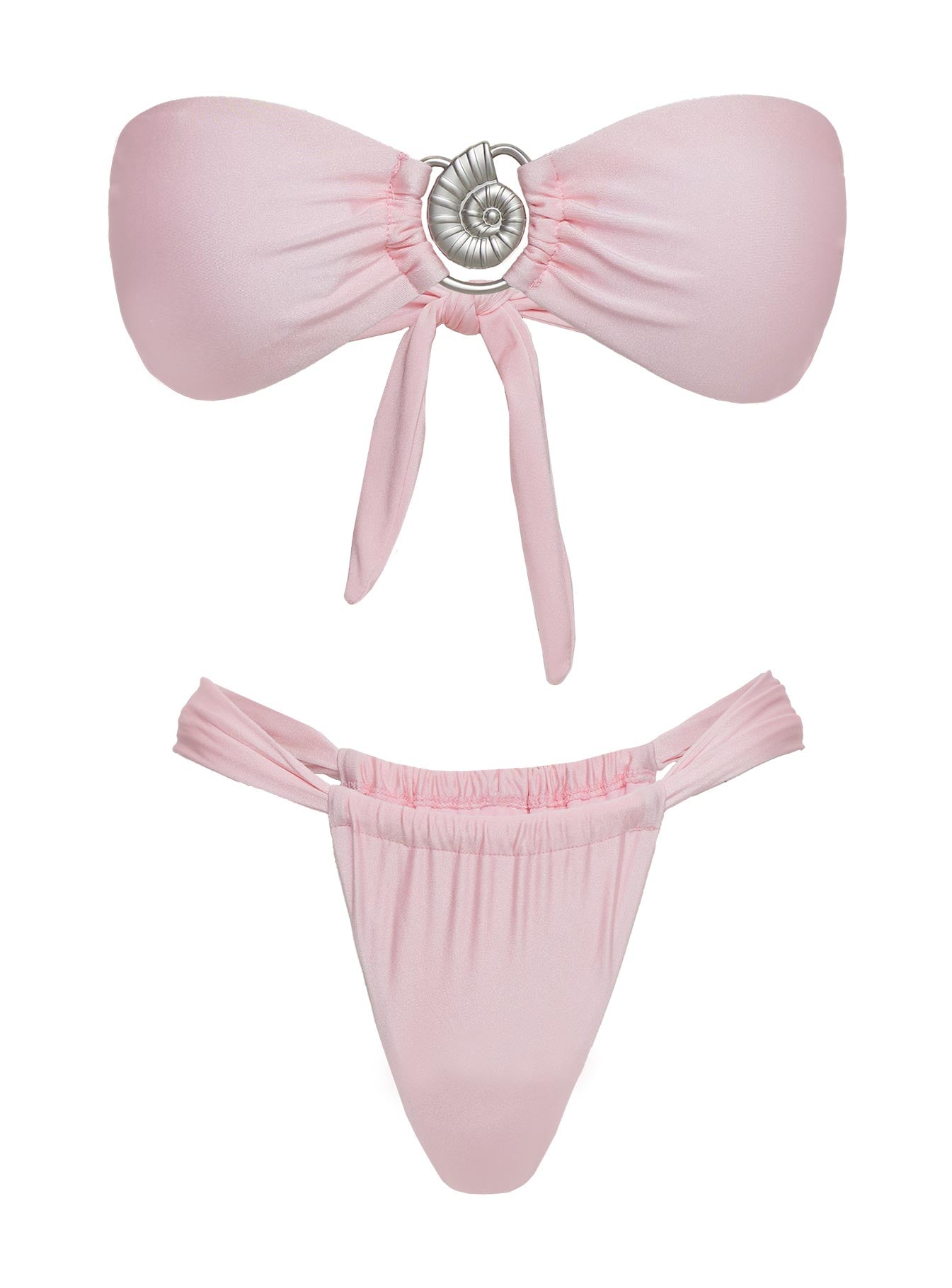 Elaila Bandeau Bikini Top Pink、mySite、solidvoid