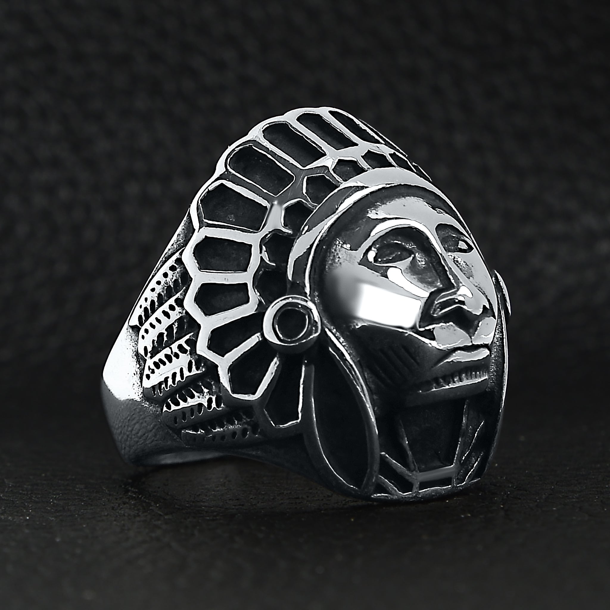 Stainless Steel Native American Chief Ring / SCR3048、mySite、dreamappss