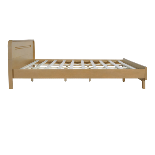 PINE SOLID WOOD KING SIZE BED, SOLID AND STABLE, NO BOX SPRING NEEDED, RUSTIC YELLOW COLOR、、eastwooduniform