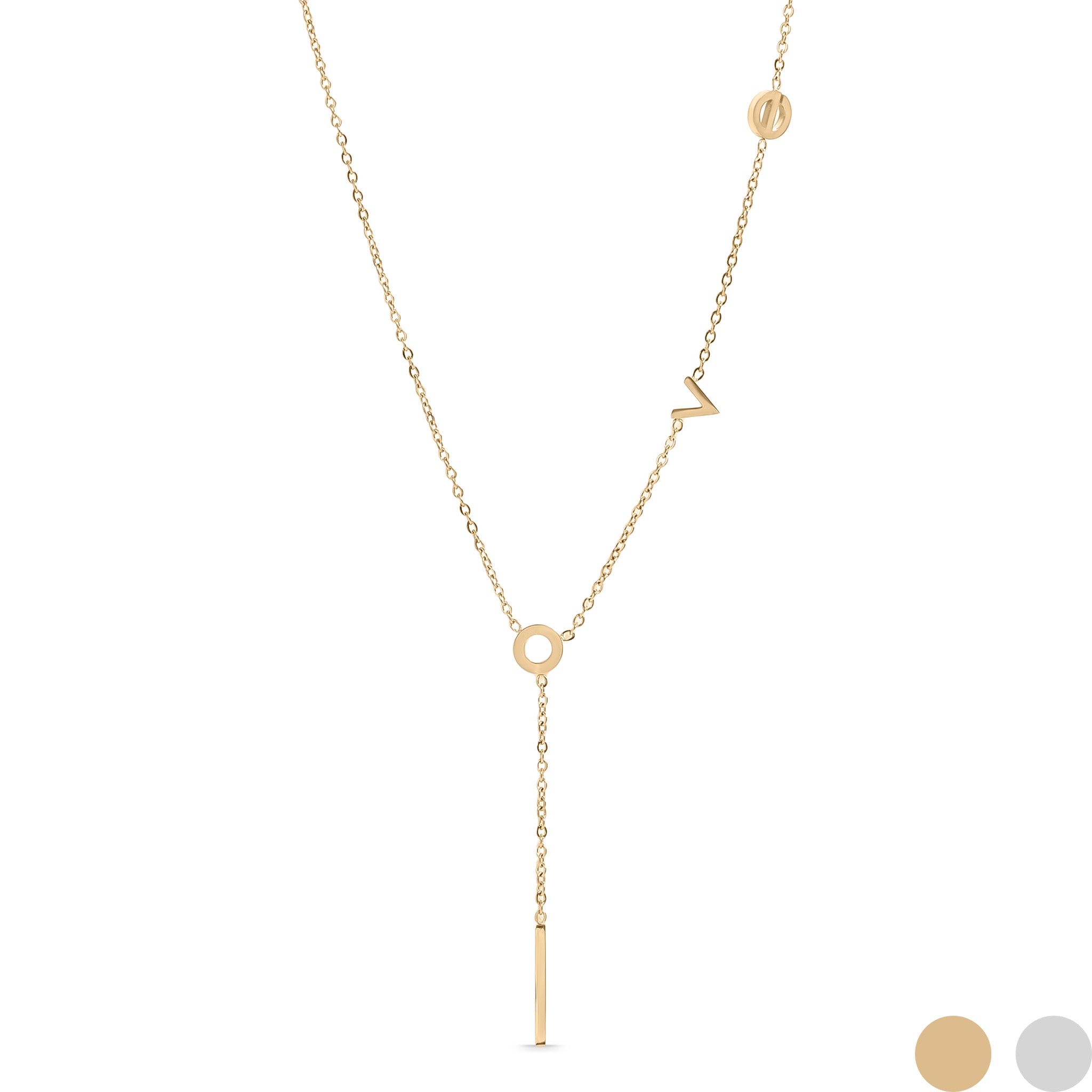18K Gold PVD Stainless Steel LOVE Lariat Necklace / CHN0054、mySite、dreamappss