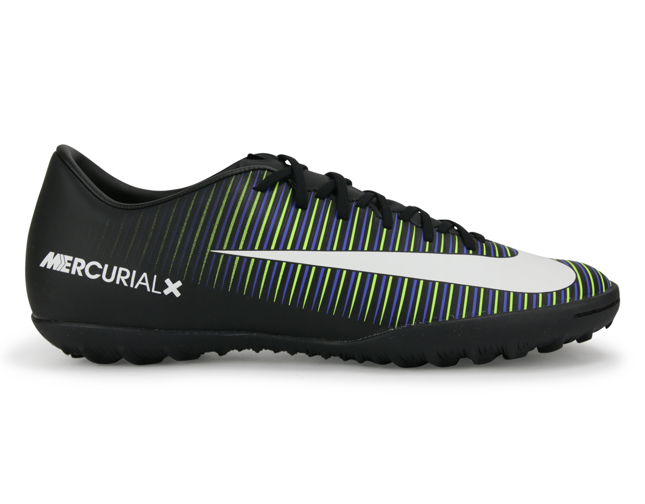 Nike Men's MercurialX Victory VI Turf Shoes Black/White/Electric Green、mySite、noshort