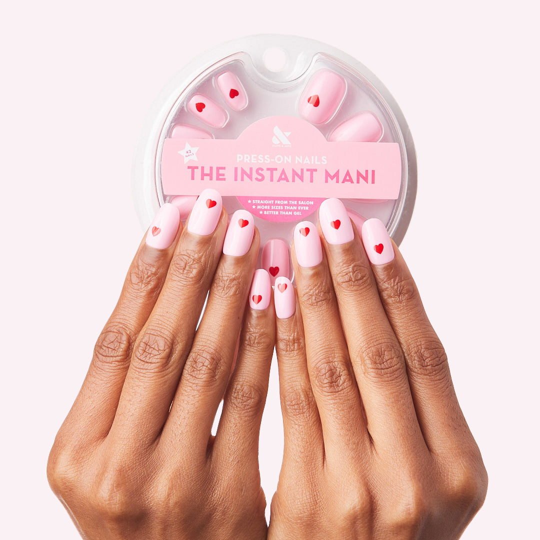 Pink Perfect Heart - Press-On | Round | Short、mySite、solidvoid