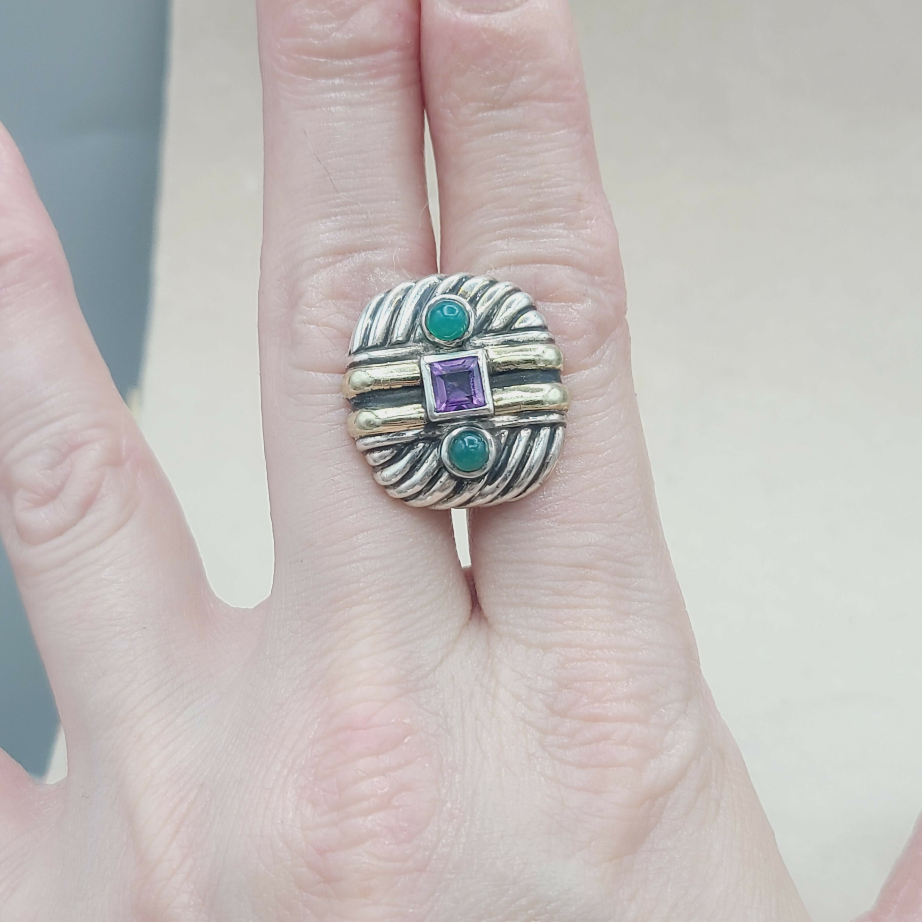 David Yurman Renaissance Earrings 鈥?Amethyst & Green Onyx、mySite、hinf8tx79